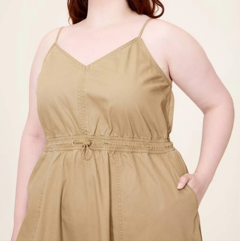Woolrich NWT 3X Khaki Utility Midi Dress - Picture 4 of 5